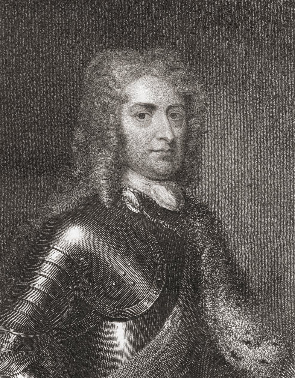 John Churchill (1650-1722) 1. hertug av Marlborough fra Gallery of Portraits, utgitt i 1833 av English School