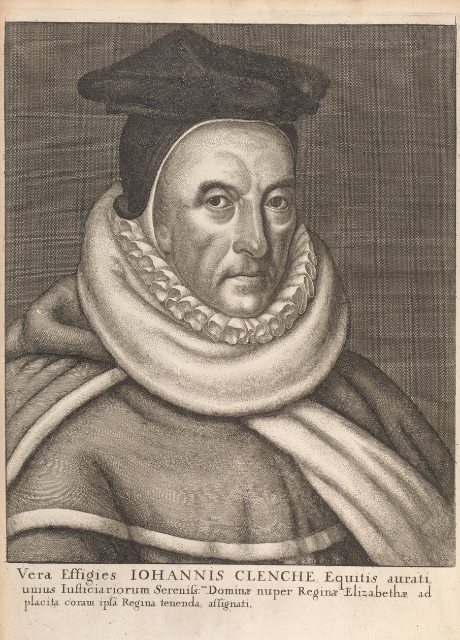 John Clenche, fra Historical Memorials of the English Laws av William Dugdale, London 1666 av English School
