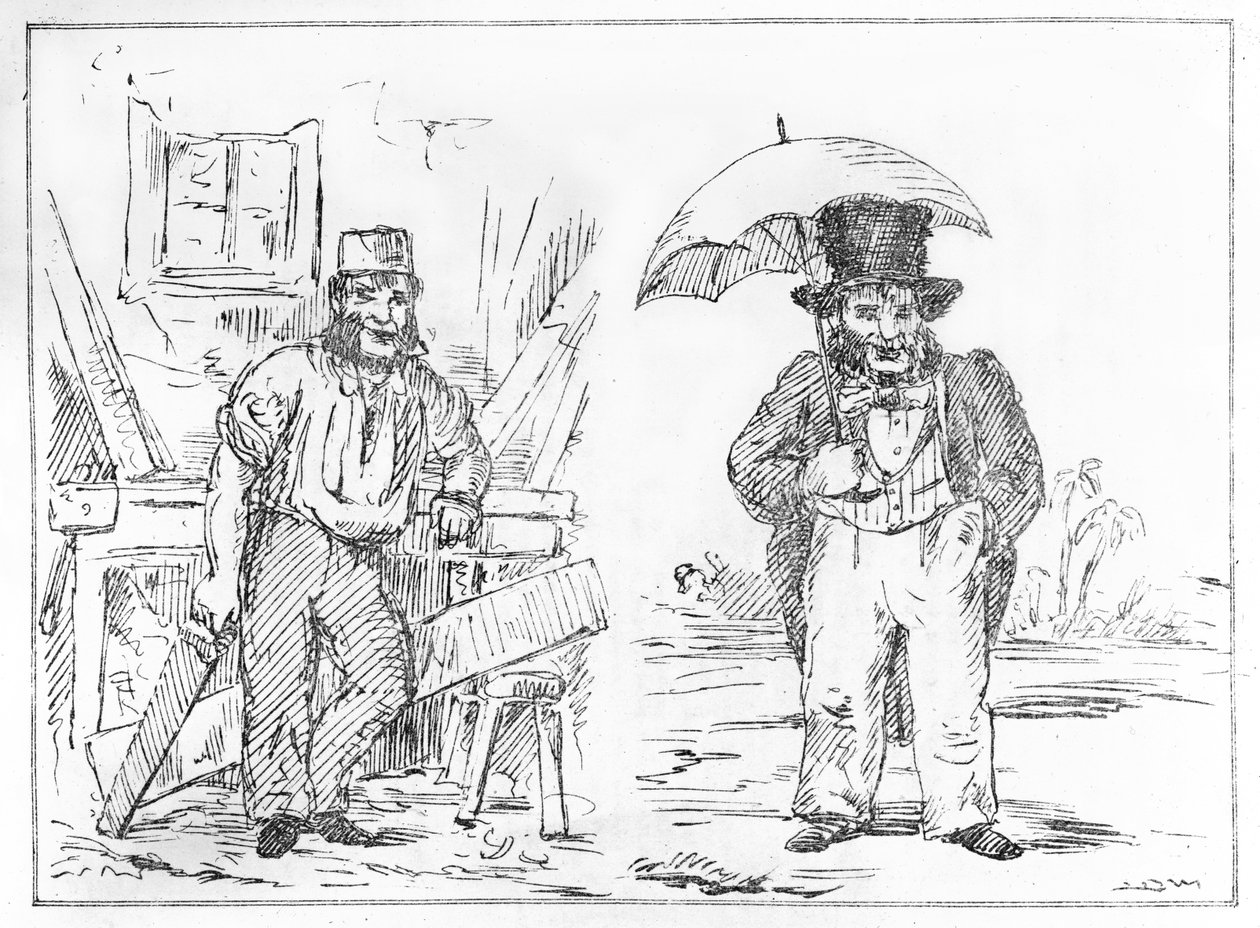 John Dobbs i England og India fra Delhi Sketchbook av English School