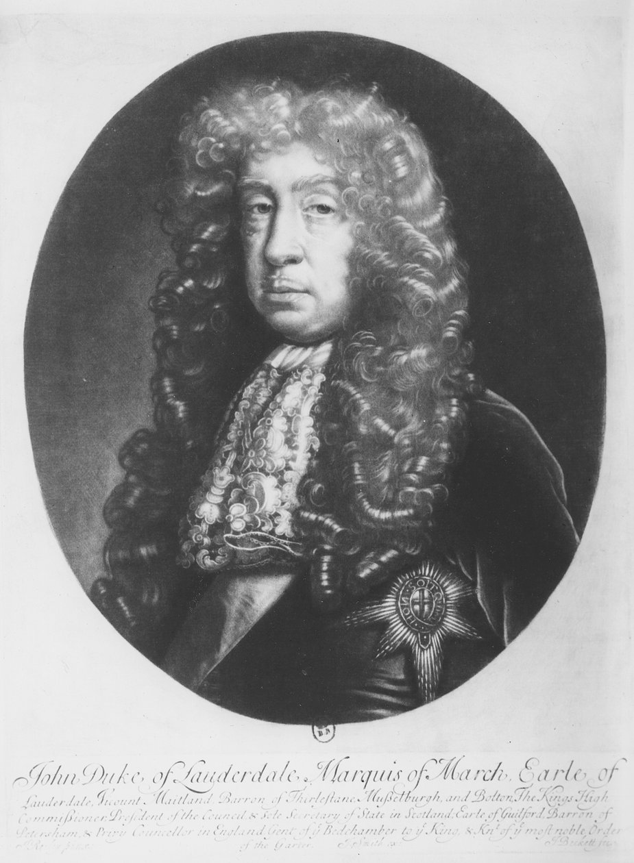 John Maitland, hertug av Lauderdale, markis av mars (litho) av English School