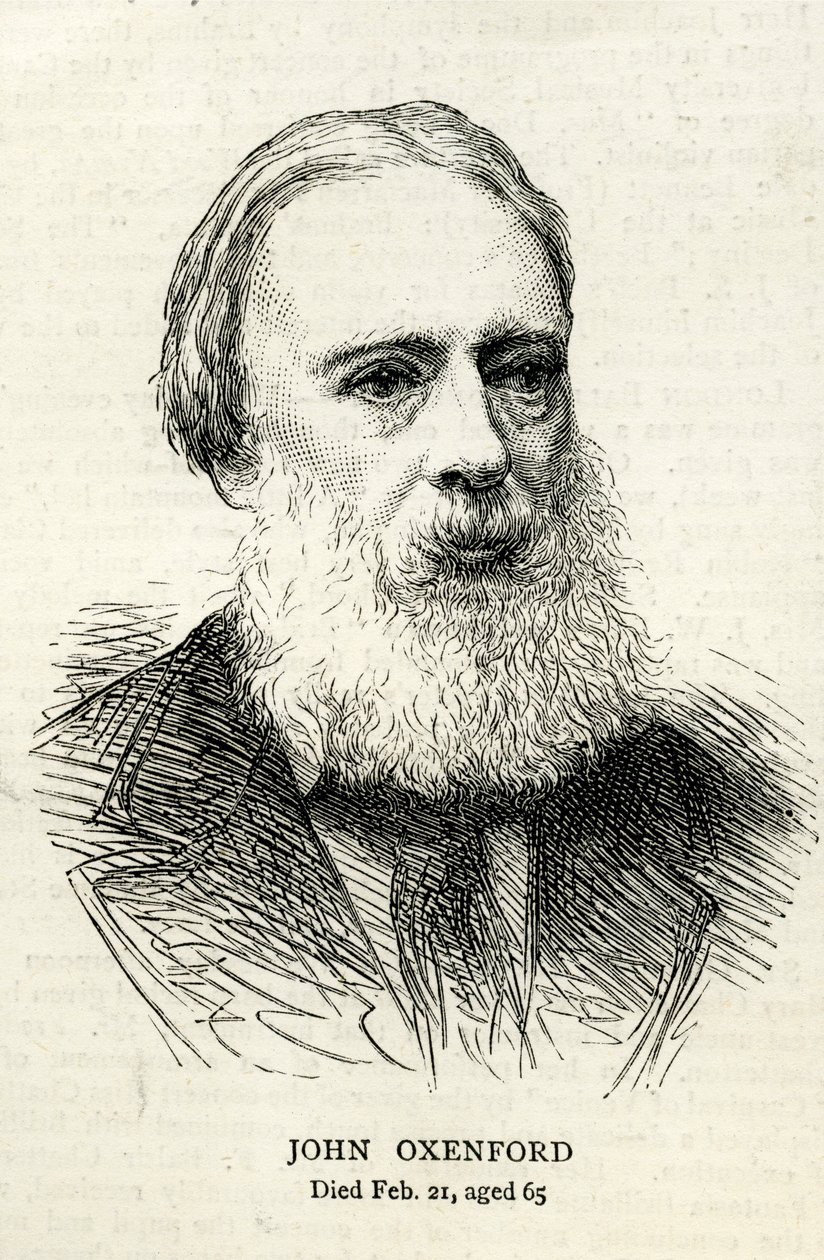John Oxenford (1812-77) illustrasjon fra The Graphic 1877 av English School