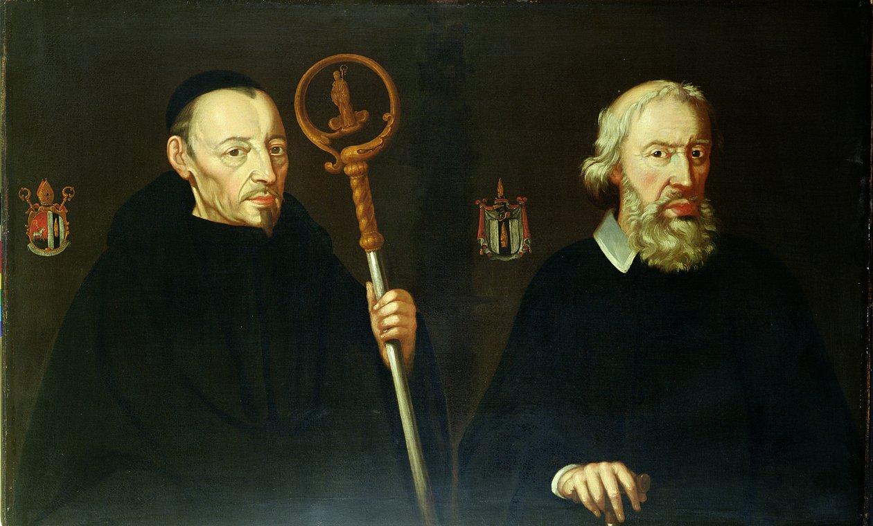 John Placid (1599-1681) og hans bror Sir Thomas Gascoigne, 2nd Baronet (ca. 1593-1686) (olje på lerret) av English School