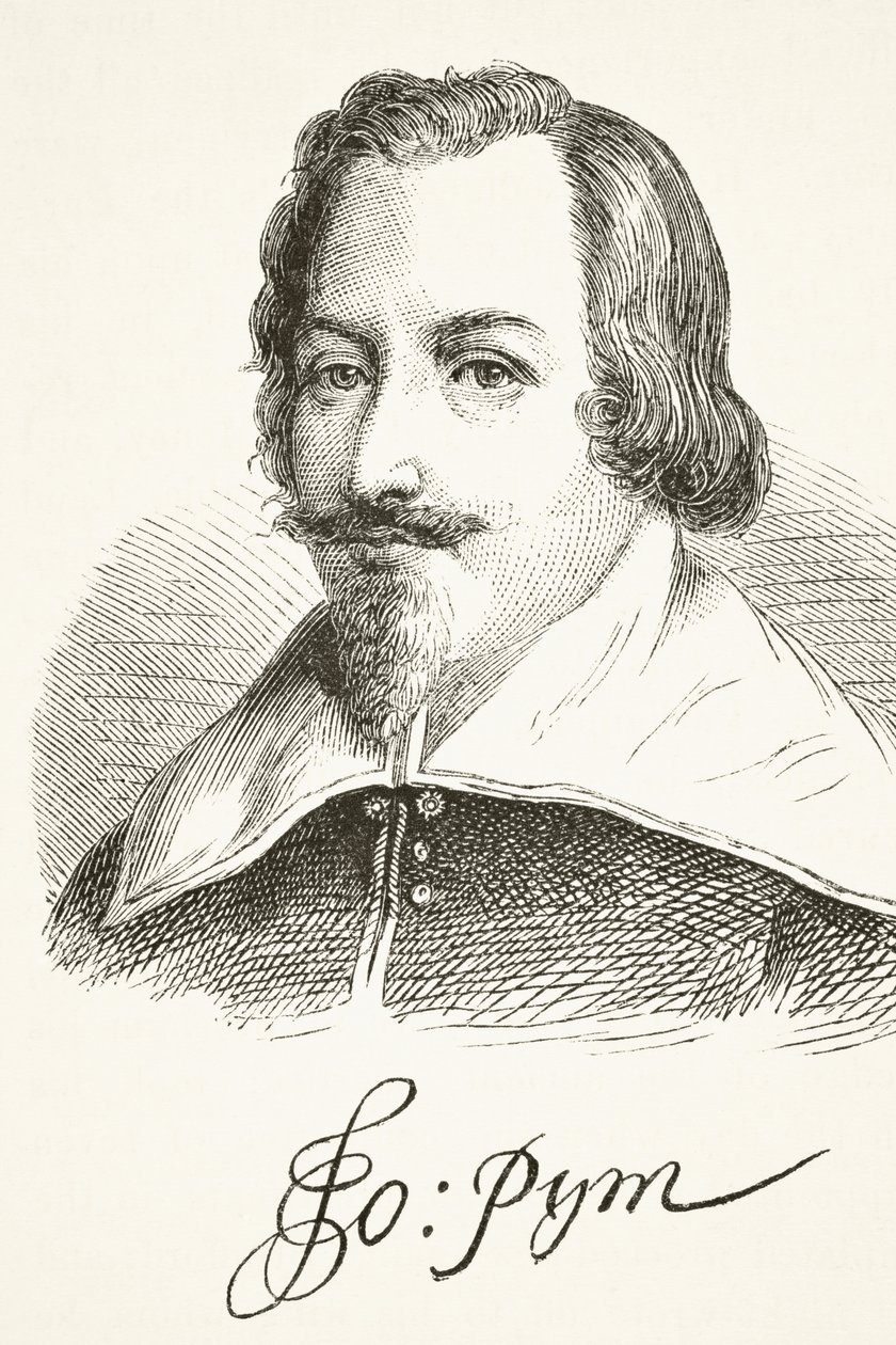 John Pym, fra 'The National and Domestic History of England' av William Hickman Smith Aubrey (1858-1916) utgitt London, ca. 1890 av English School