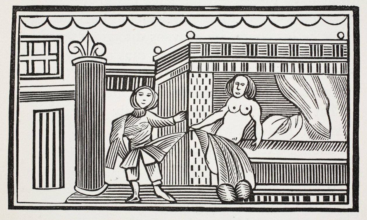 Joseph og hans elskerinne, illustrasjon fra Chap-books of the Eighteenth Century av John Ashton, pub. 1882 av English School