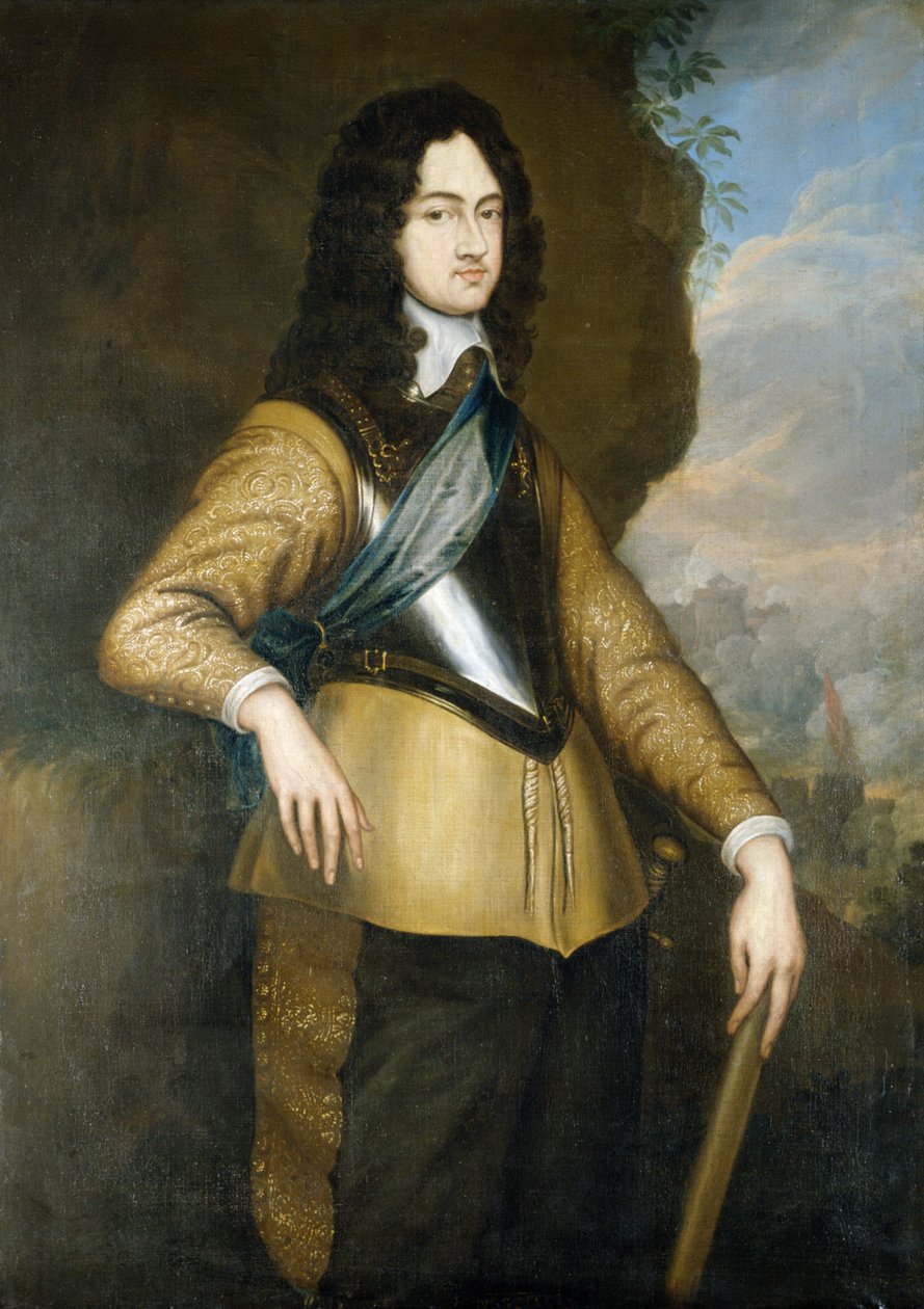 Kong Charles II (1630-85) som ung mann av English School
