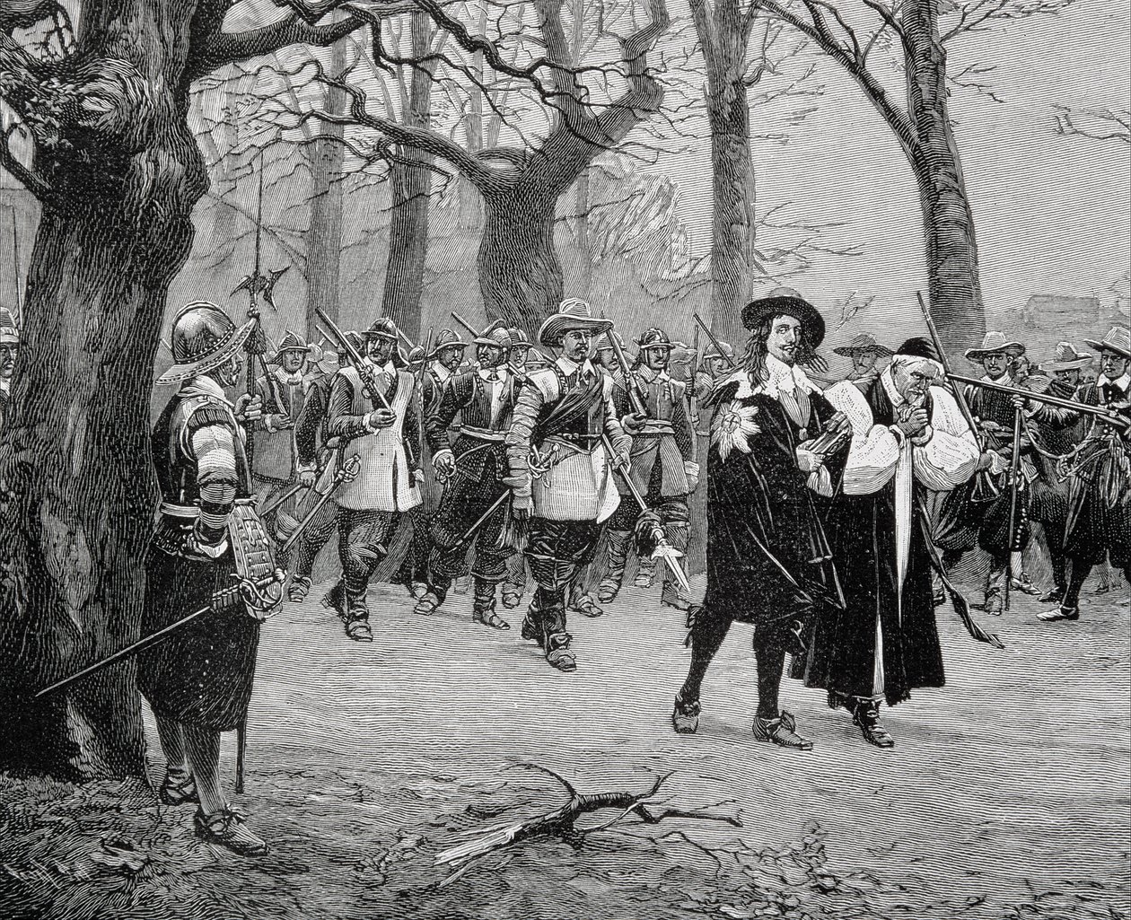 Kong Charles I (1600-49) på vei til sin henrettelse av English School