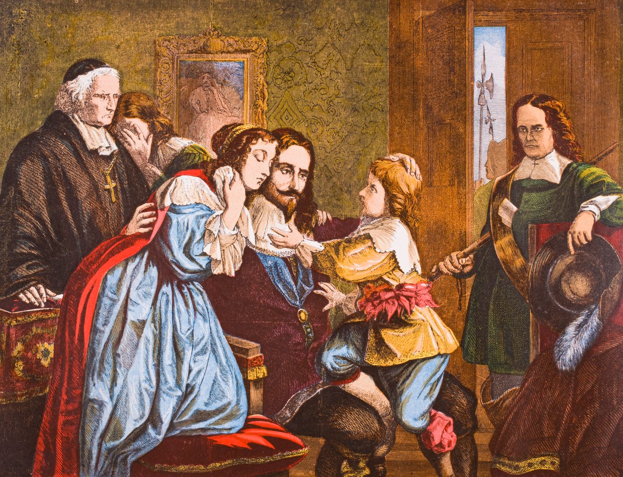 Kong Charles I av England tok avskjed med barna sine før han ble henrettet, fra 