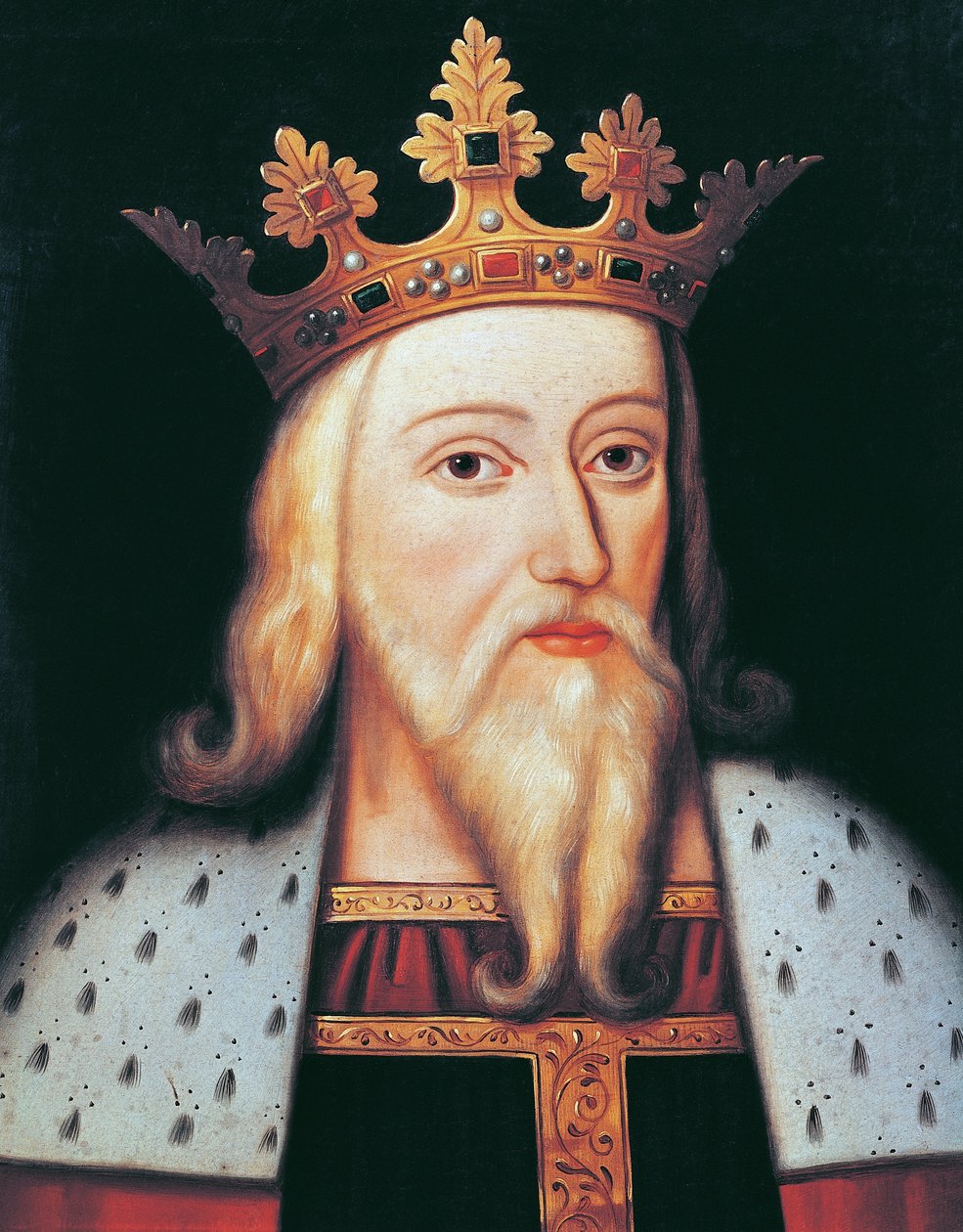 King Edward III (olje på panel) av English School