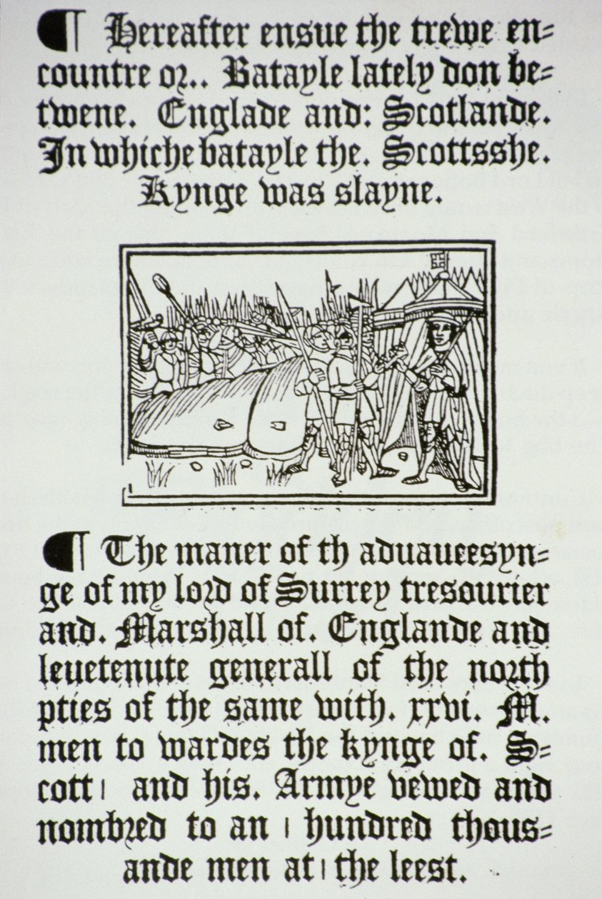 Kong Henrik VIII (1491-1547) og hans riddere etter den engelske seieren over skottene på Flodden Field, i 1513 av English School