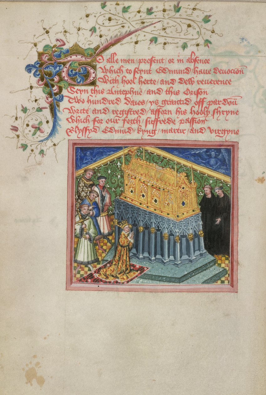 Kong Henry VI besøker helligdommen til St. Edmund, illustrasjon fra 