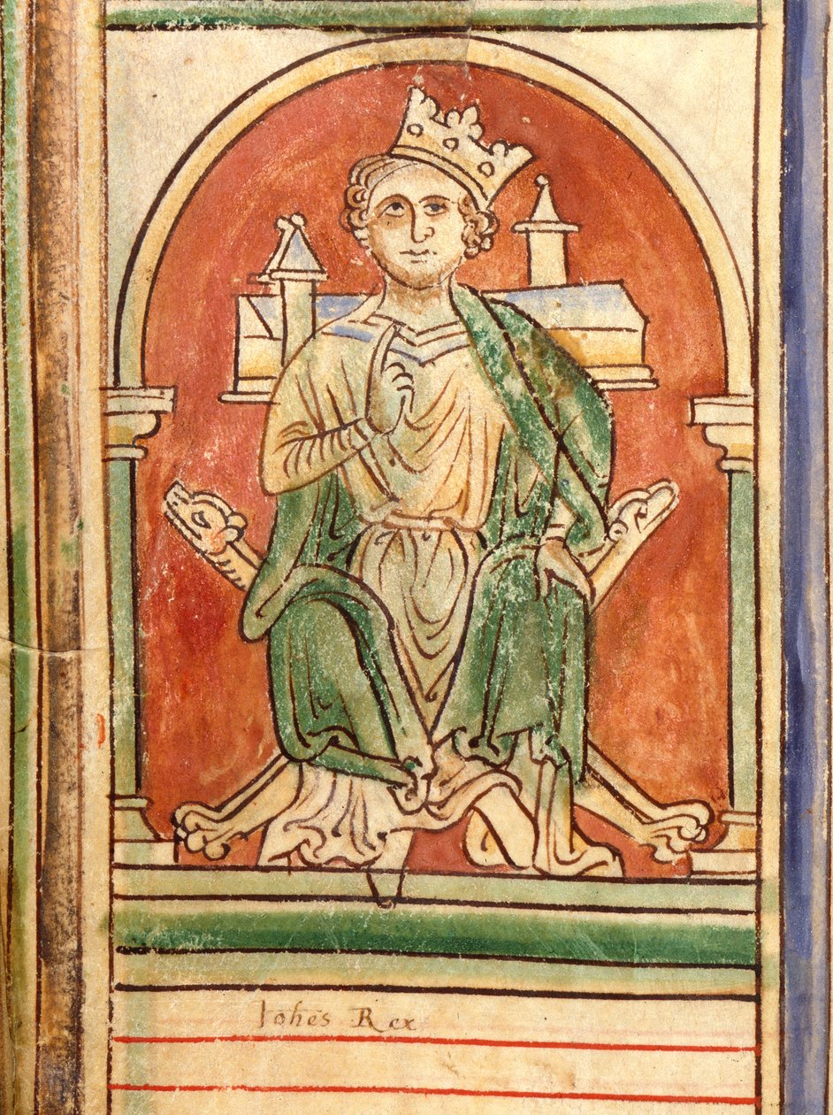 King John Sittende av English School