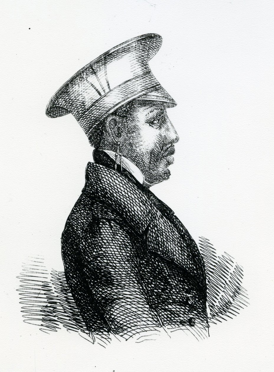 King Moshoeshoe I (c.1786-1870) (engraving) av English School