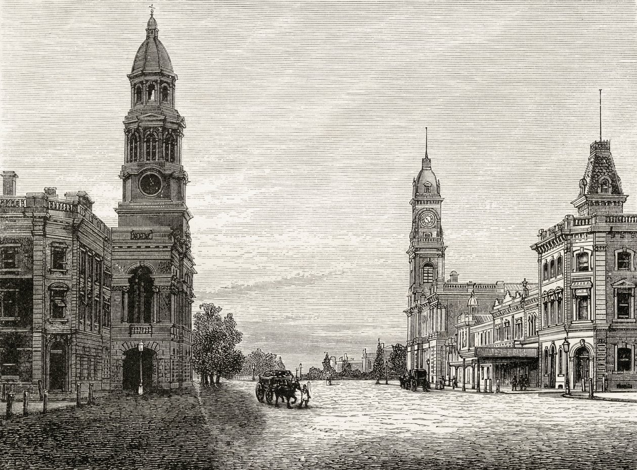 King William Street, Adelaide, ca. 1880, fra 