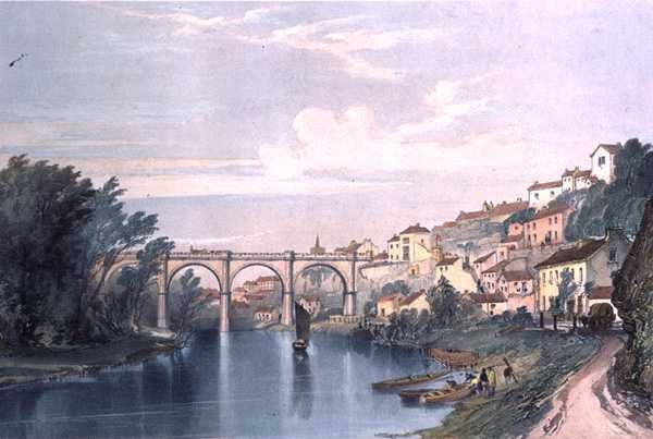 Knaresborough Viaduct, East and West Yorkshire Junction Railway, plate 38 fra Rees 