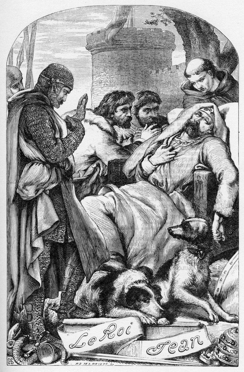La Vie et la Mort du roi Jean (The Life and Death of King John) - (John Lackland) Illustrasjon i "" Works completes de William Shakespeare"" 1866 - Illustrasjonene og den generelle formen til denne utgaven er lånt fra Cassells illustrer av English School
