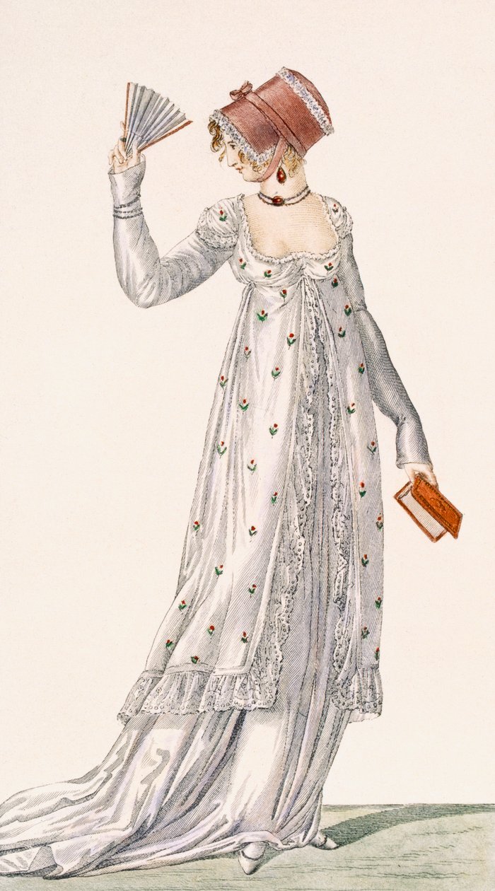 Dame-aftenkjole, motetallerken fra Ackermanns Repository of Arts, pub. 1814 av English School