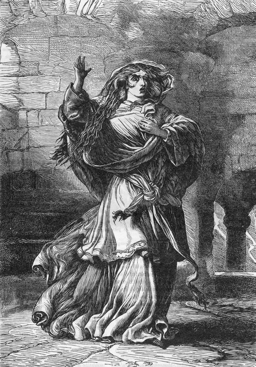 Lady Macbeth (Act II) (Macbeth) - Illustrasjon i "" Completes de William Shakespeare"" 1866 - Illustrasjonene og den generelle formen til denne utgaven er lånt fra Cassells illustrerte Shakespeare, utgitt i London av English School