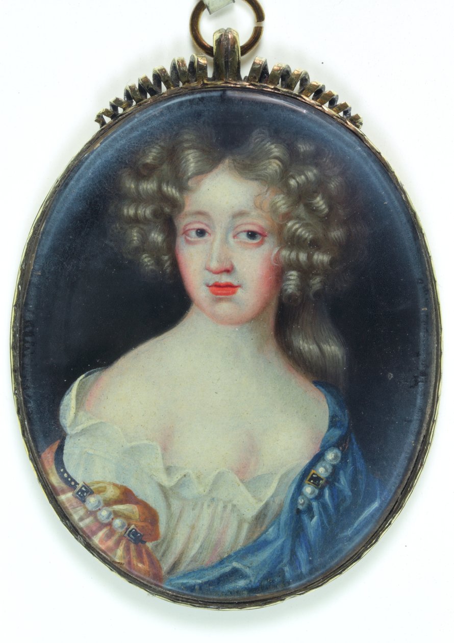 Lady Margaret Cavendish, hertuginne av Newcastle (akvarell på elfenben) av English School