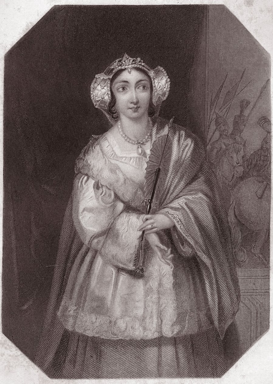 Lady Percy (Henry IV) (Kong Henry IV) i - "" Gallery of the women of Shakespeare, samling av førtifem seriøse portretter av de første kunstnerne i London, beriket med kritiske og litterære merknader""" ca. 1838 - fra " Galleri av kvinnene i Shakes av English School