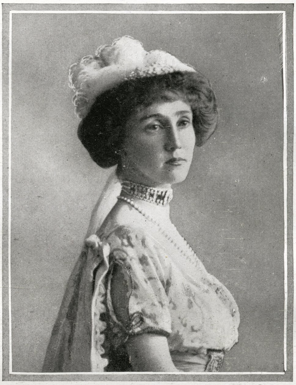 Lady Rothes, detalj av Passengers på RMS Titanic, fra 'The Sphere', 27. april 1912 (litho) (se også 450780) av English School