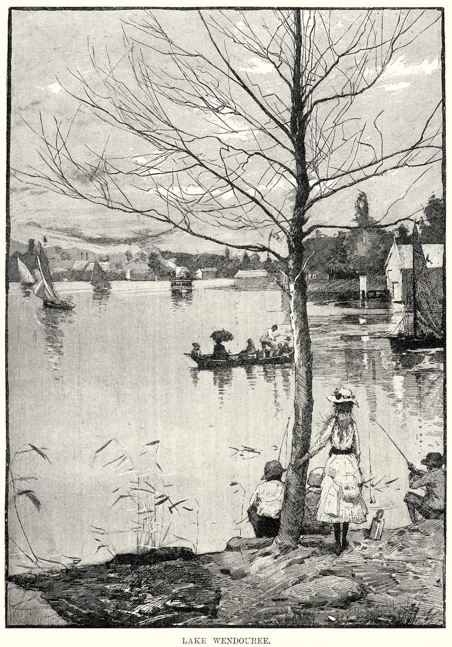 Wendouree-sjøen (gravering) av English School