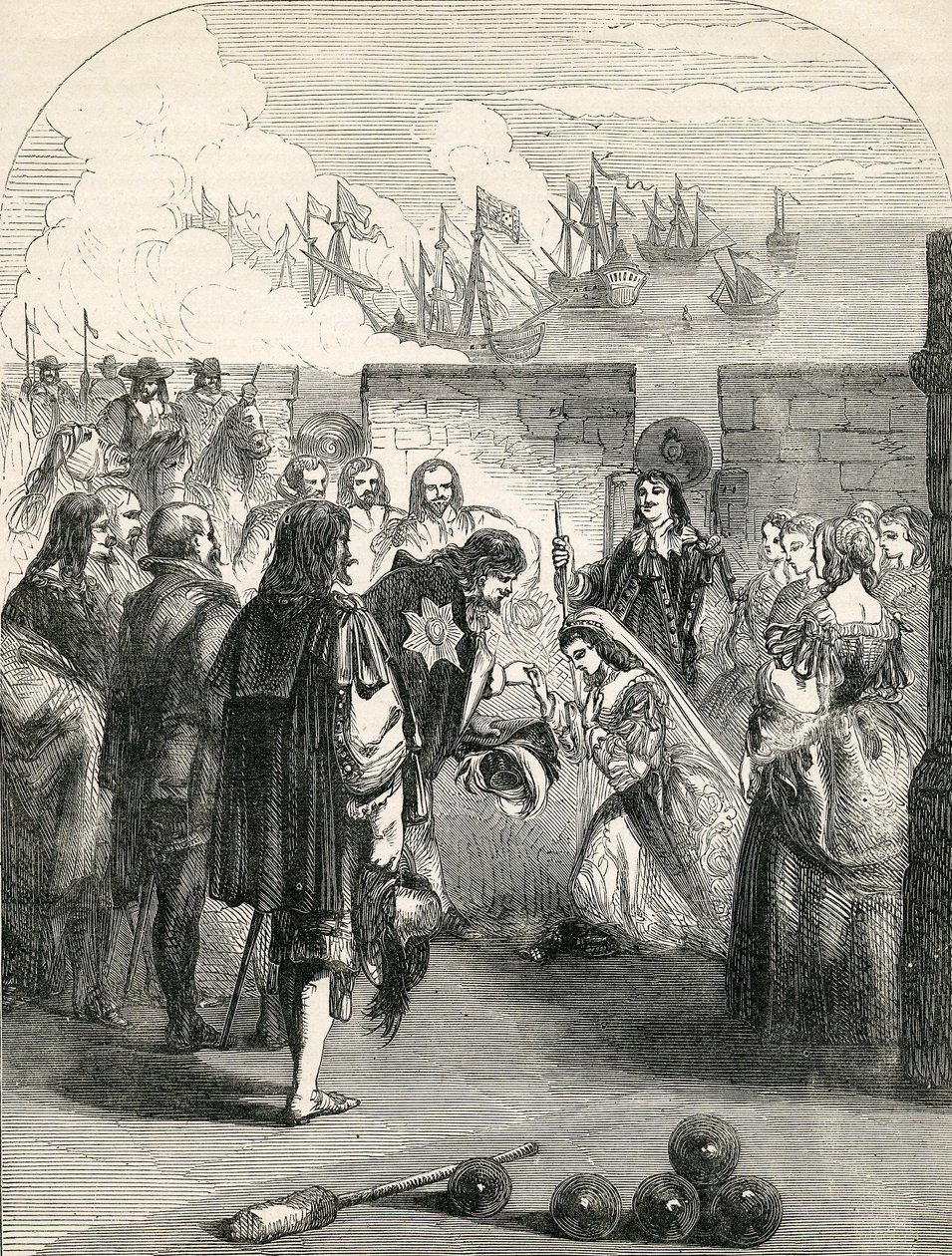 Landing of the Princess Henrietta, illustrasjon hentet fra John Cassells Illustrated History of England, 1857 av English School