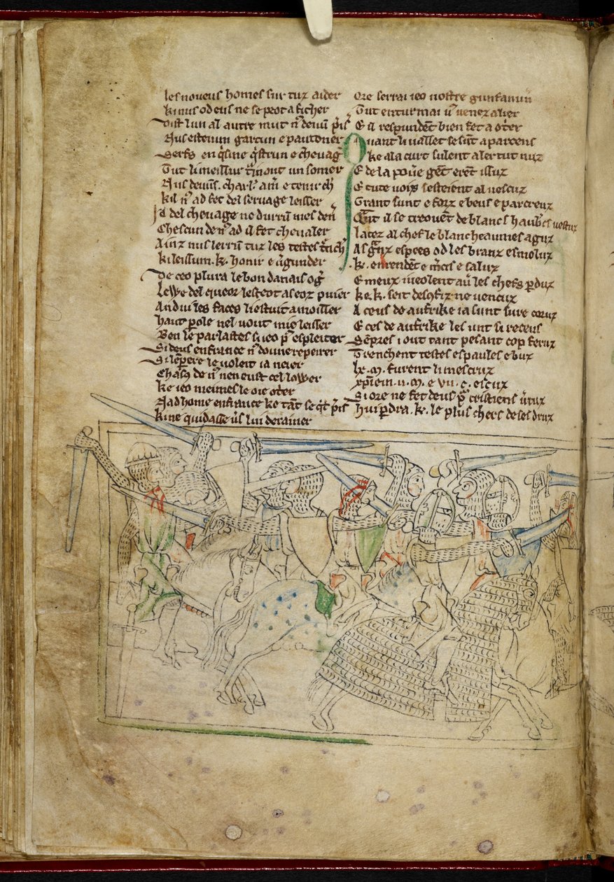 Lansdowne 782 f.26v En kamp mellom riddere, fra 