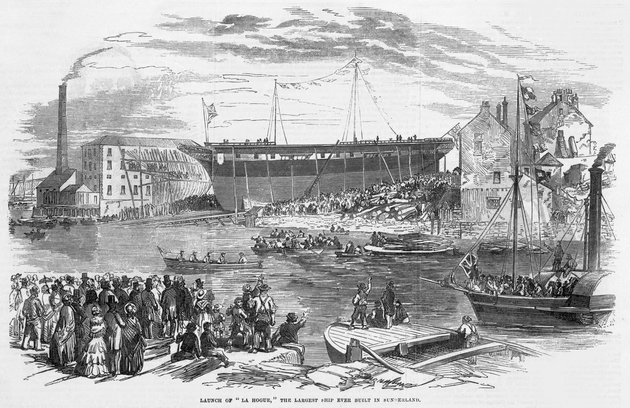 Launch of "La Hogue," the Largest Ship ever built in Sunderland av English School