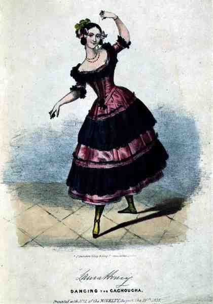 Laura Honey (ca. 1816-43) Danser cachouchaen av English School