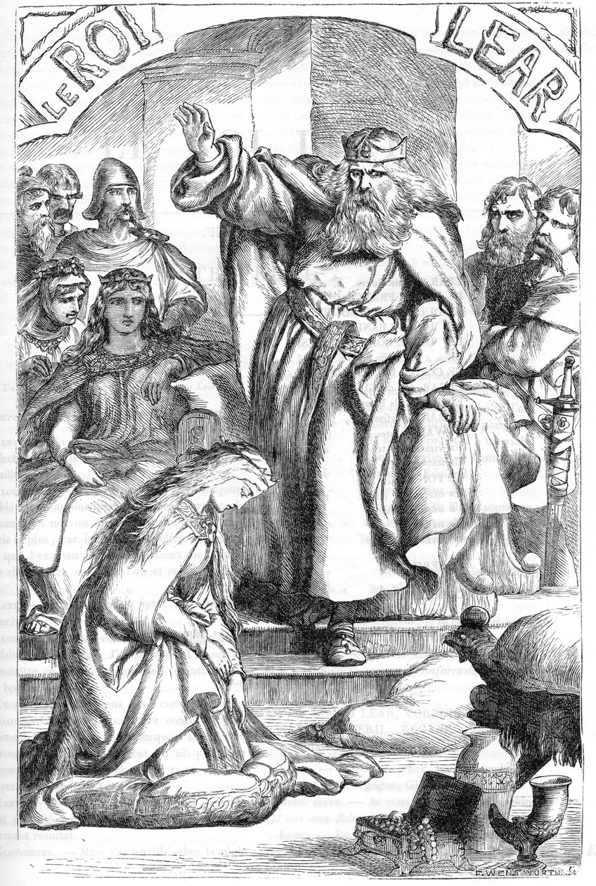 Le Roi Lear - (King Lear) - Illustrasjon i "" Works complete by William Shakespeare"" 1866 - Illustrasjonene og den generelle formen til denne utgaven er lånt fra Cassells illustrerte Shakespeare, utgitt i London av English School