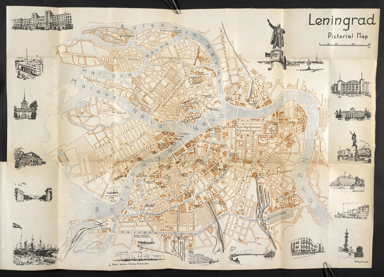 Leningrad, utbrett kart fra 