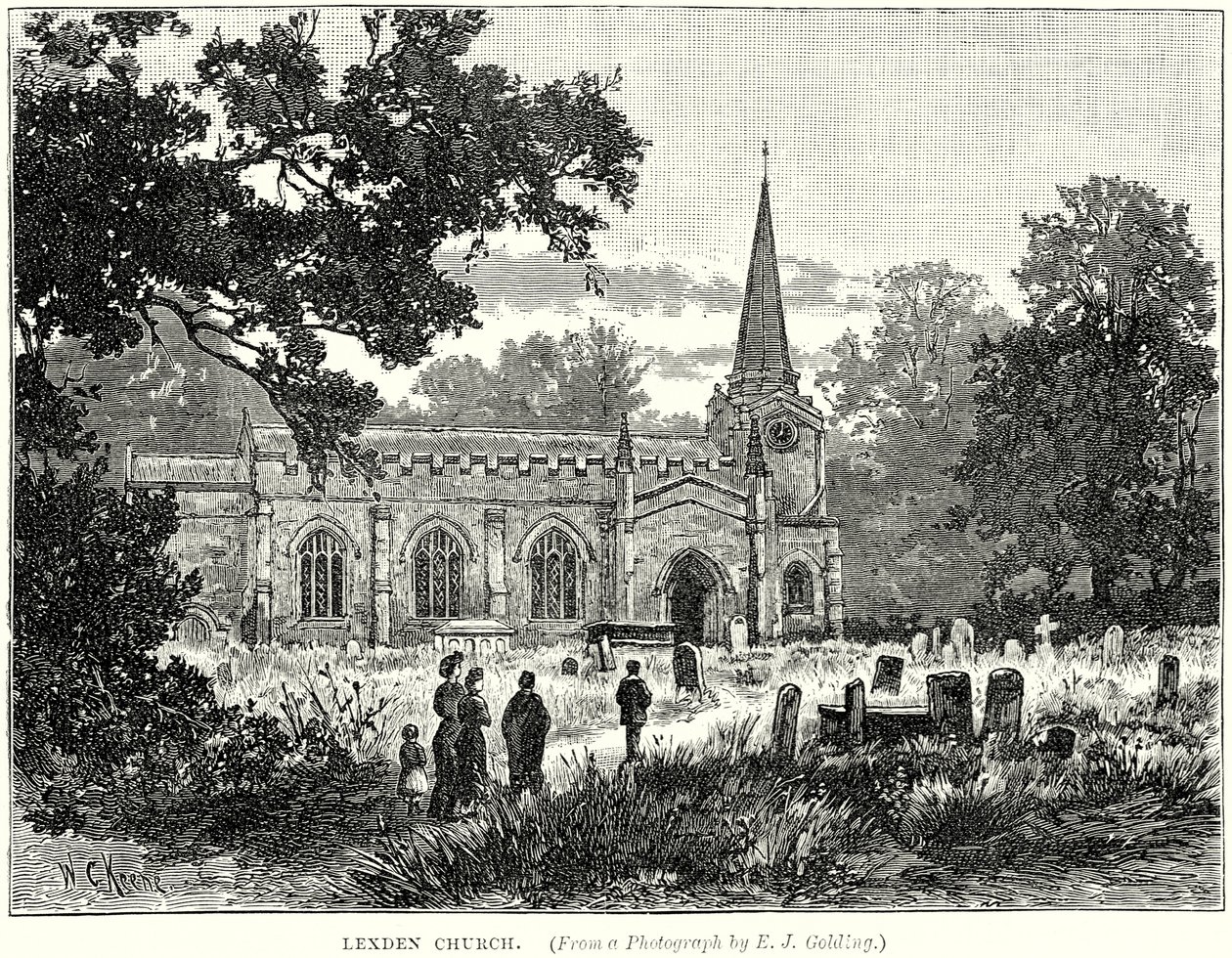 Lexden kirke (gravering) av English School