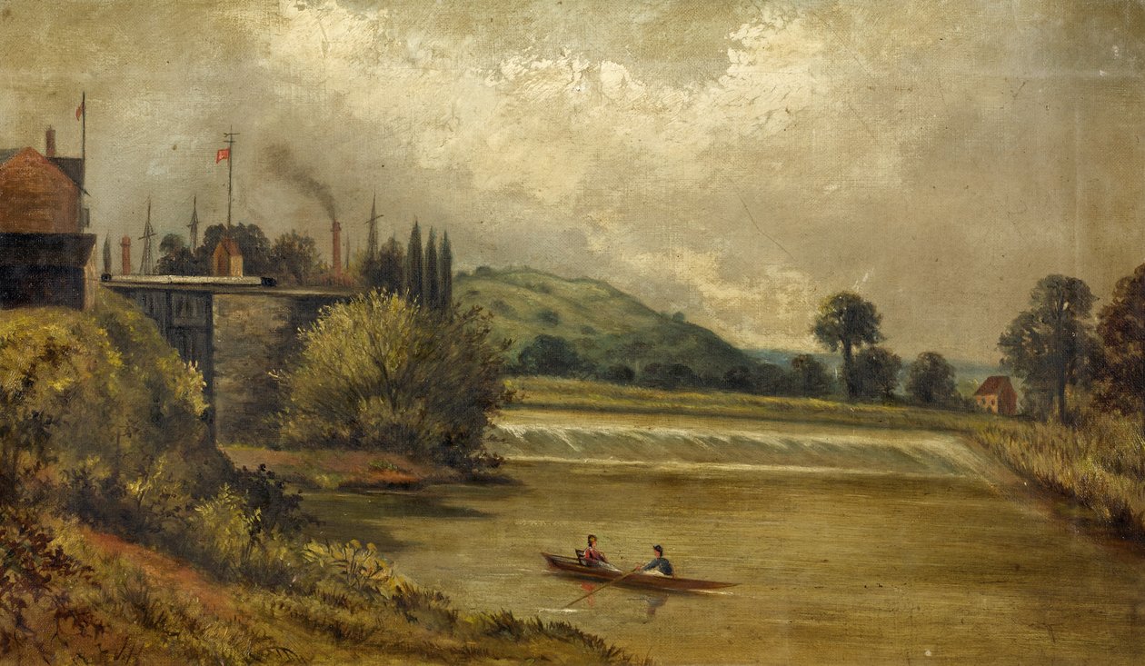 Llanthony Weir Gloucester, 1850-1900 av English School
