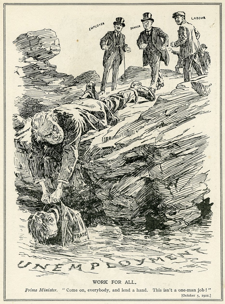 Lloyd George ba arbeidsgivere, bankfolk og arbeidskraft om å samarbeide for å beseire arbeidsledigheten, 1921 av English School