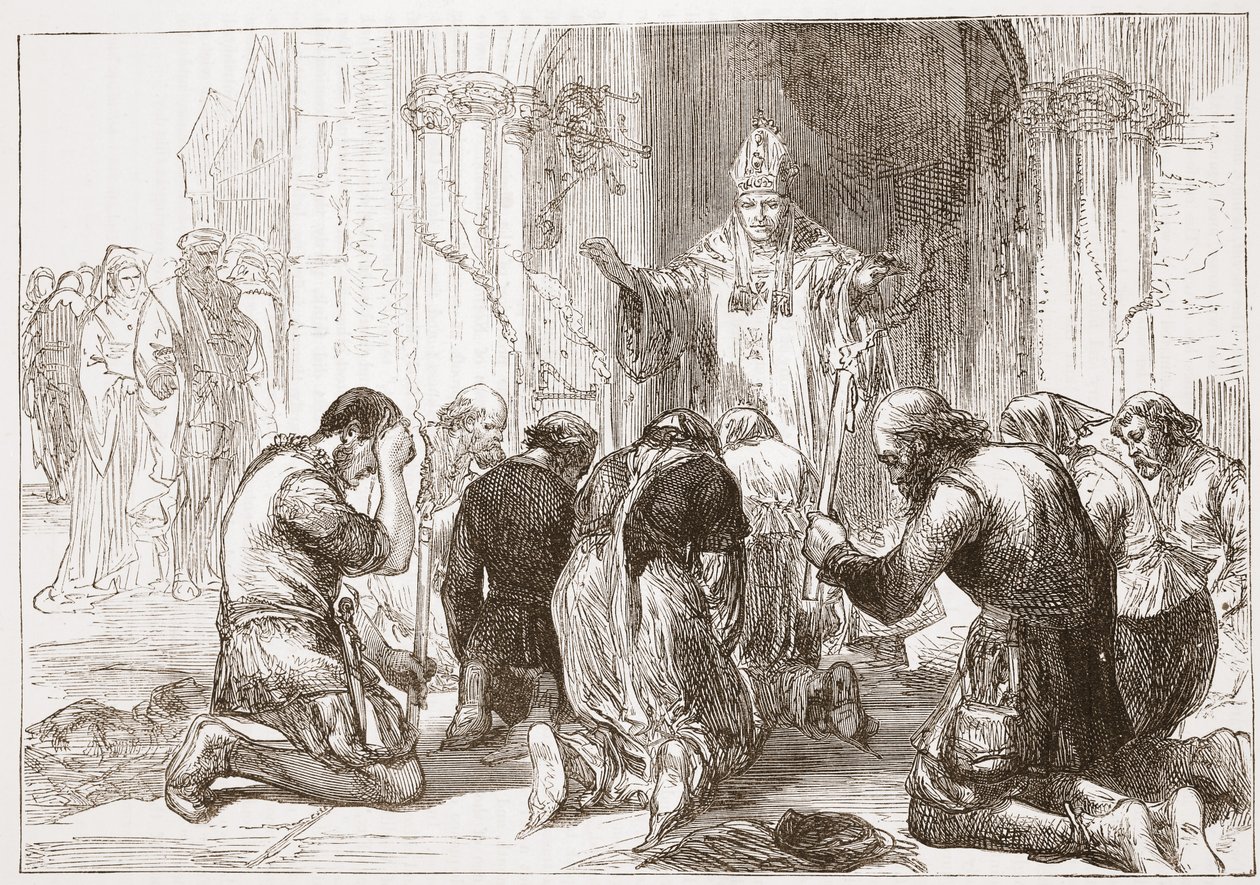 Lollards avskyr troen sin, illustrasjon fra The History of Protestantism av James Aitken Wylie (1808-1890), pub. 1878 av English School