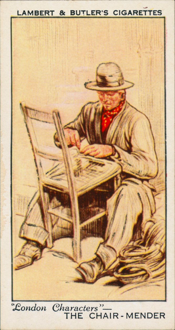 London-figurer: Stolreparatøren (fargelitografi) av English School