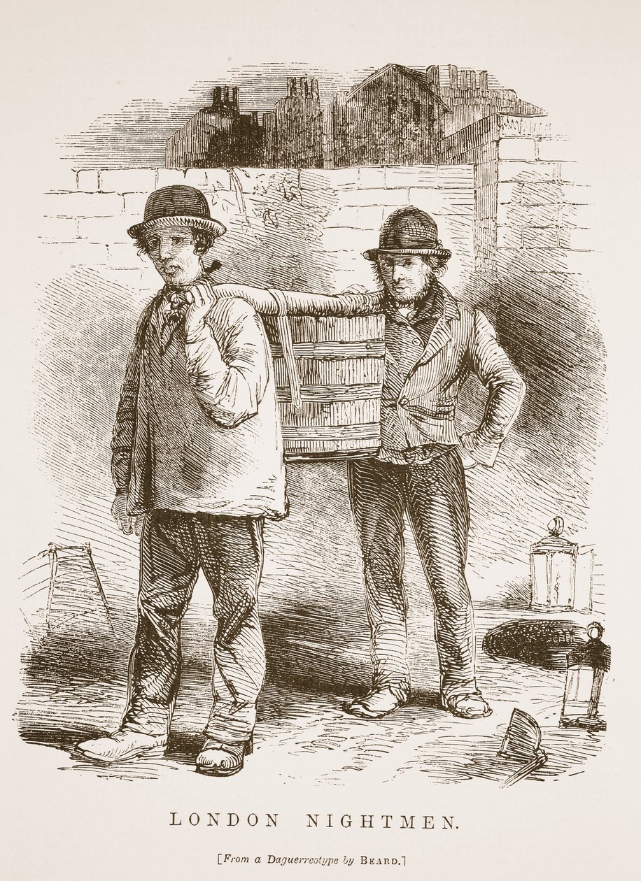 London Nightmen, fra daguerreotypien av Richard Beard, illustrasjon fra London Labour og London Poor av Henry Mayhew, pub. 1862 av English School
