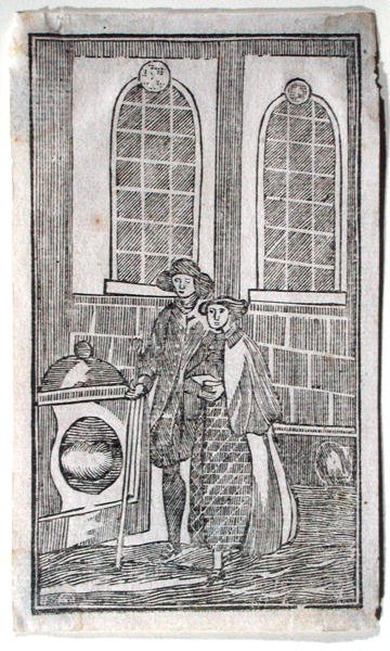 London Stone, Cannon Street, ca. 1700 (tresnitt) av English School