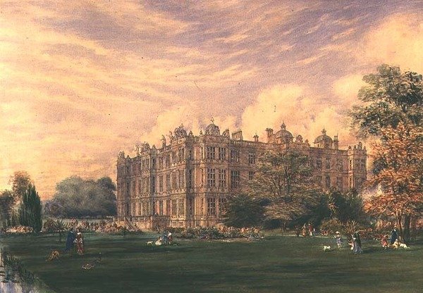 Longleat House, Wiltshire, ca. 1850 (akvarell) av English School