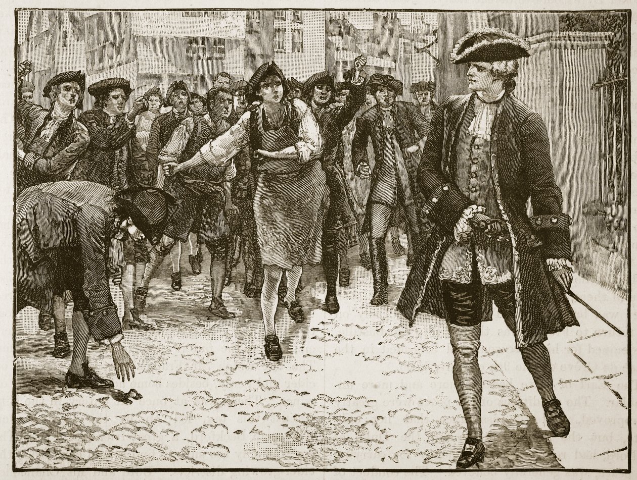 Lord Bute and the Londoners, 1763, illustrasjon fra Cassells Illustrated History of England (sepiafoto) av English School