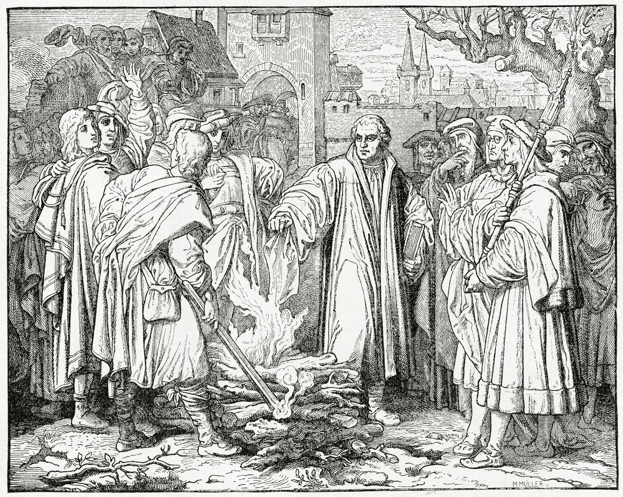 Luther brenner pavens okse i 1520, 1882 av English School