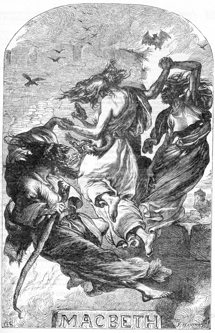 Macbeth - Illustrasjon i "" Completes de William Shakespeare"" 1866 - Illustrasjonene og den generelle formen til denne utgaven er lånt fra Cassells illustrerte Shakespeare, utgitt i London av English School