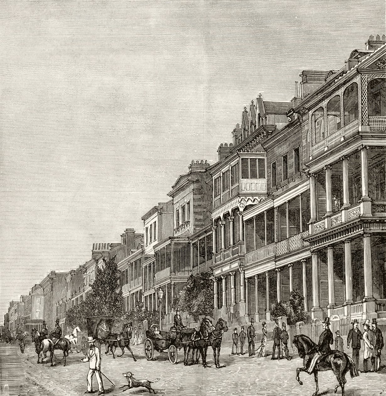 Macquarie Street, Sydney, ca. 1880, fra 