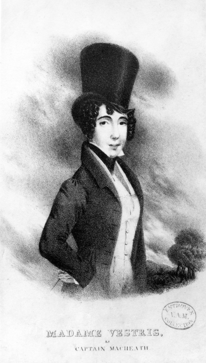 Madame Vestris som kaptein MacHeath, 1833 av English School