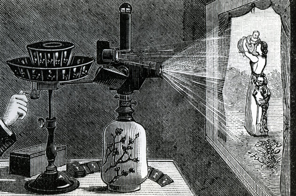 Magic Lantern projiserer en morsscene av English School