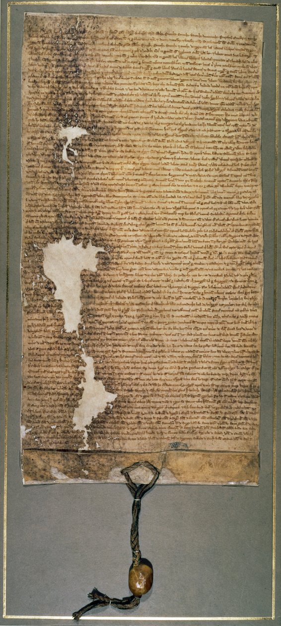Magna Carta, den endelige versjonen utgitt i 1225 av Henry III av English School