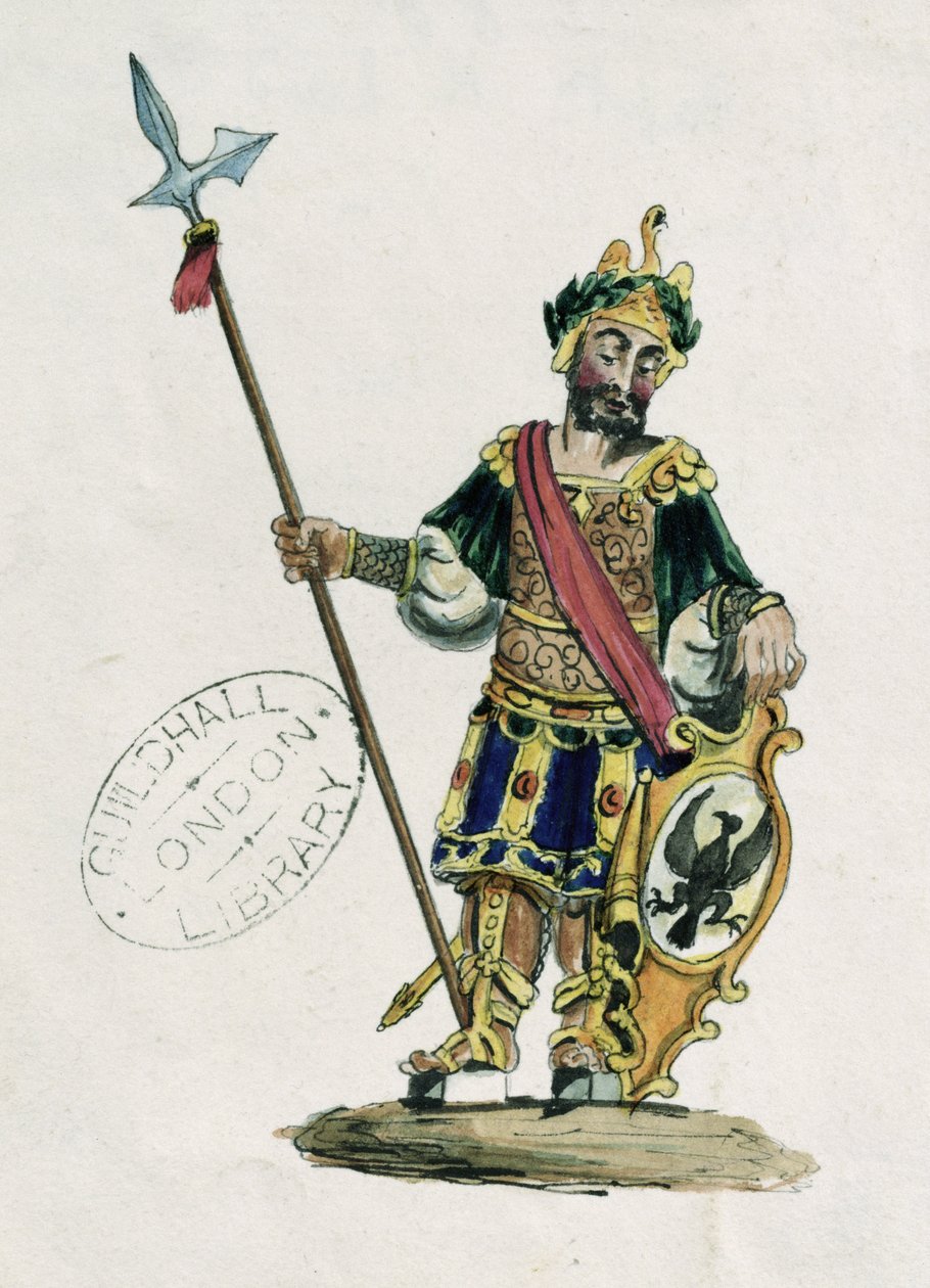 Magog, illustrasjon av Guildhall-statuene av de legendariske gigantene (se også 106547) av English School