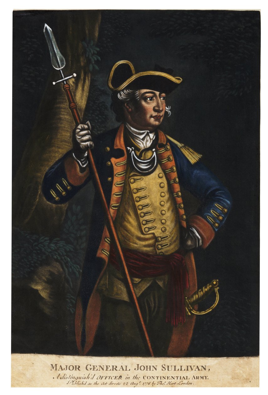 Generalmajor John Sullivan, 1776 (håndfarget mezzotint) av English School