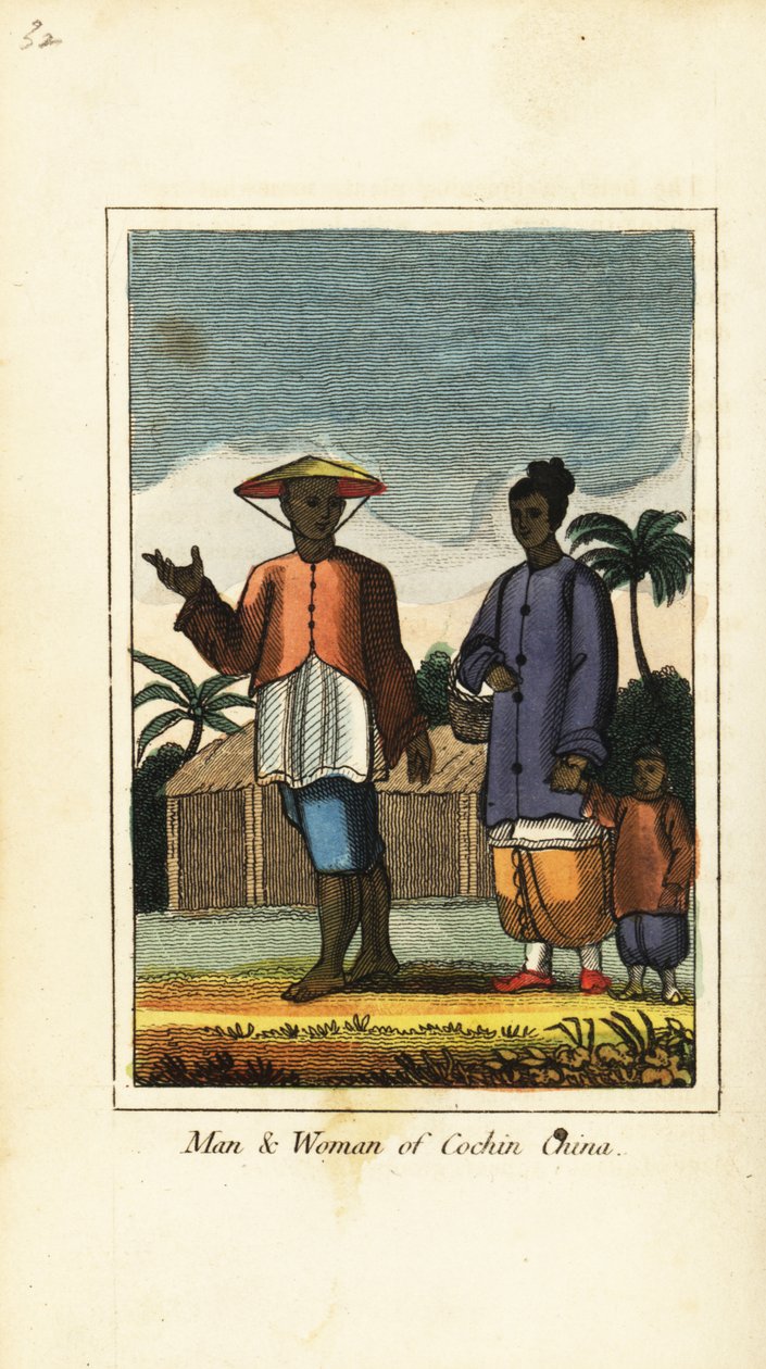 Mann og kvinne fra Cochin Kina (Vietnam) 1818 av English School