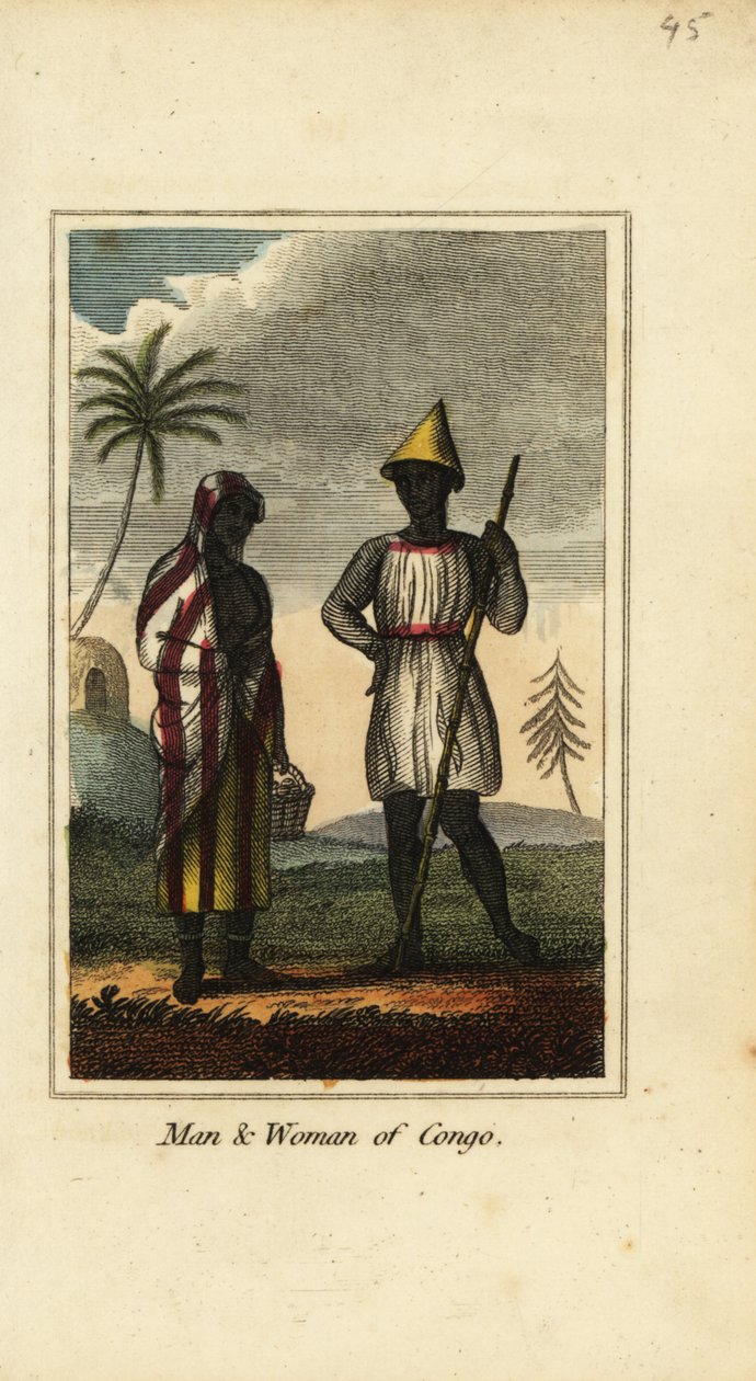 Mann og kvinne fra Kongo eller Nedre Guinea, Afrika av English School